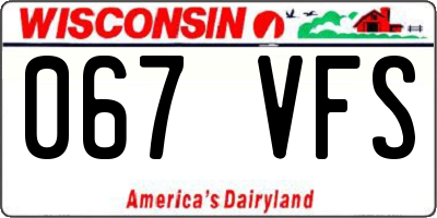 WI license plate 067VFS