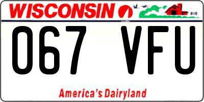 WI license plate 067VFU