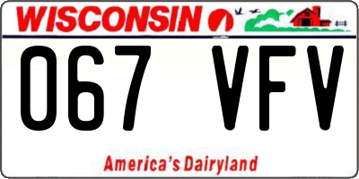 WI license plate 067VFV