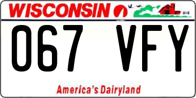 WI license plate 067VFY