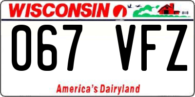 WI license plate 067VFZ
