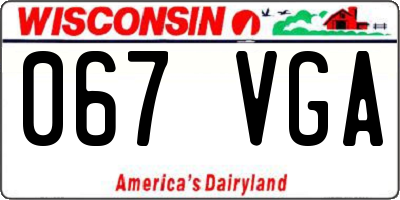 WI license plate 067VGA
