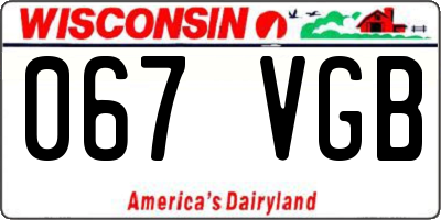 WI license plate 067VGB