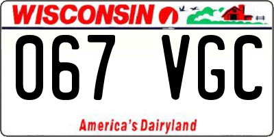 WI license plate 067VGC