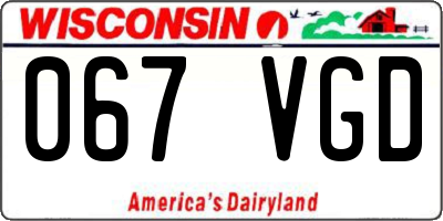 WI license plate 067VGD