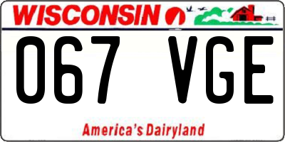 WI license plate 067VGE