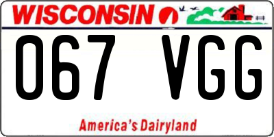 WI license plate 067VGG
