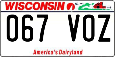 WI license plate 067VOZ