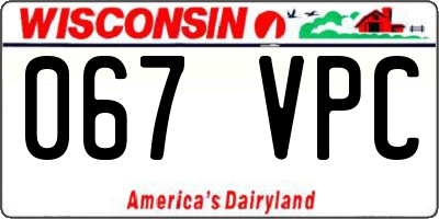 WI license plate 067VPC