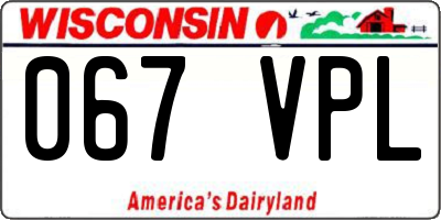 WI license plate 067VPL