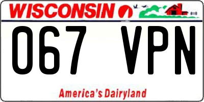 WI license plate 067VPN