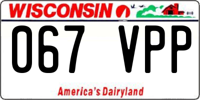 WI license plate 067VPP