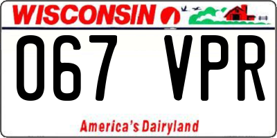 WI license plate 067VPR