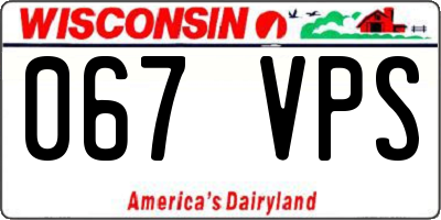 WI license plate 067VPS