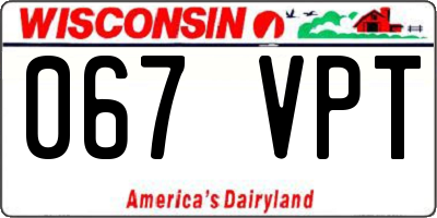WI license plate 067VPT