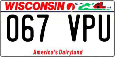 WI license plate 067VPU