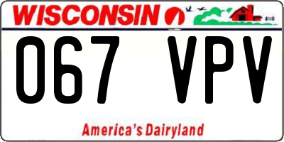 WI license plate 067VPV