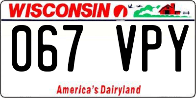 WI license plate 067VPY