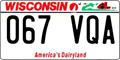 WI license plate 067VQA