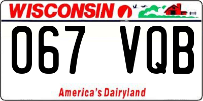 WI license plate 067VQB