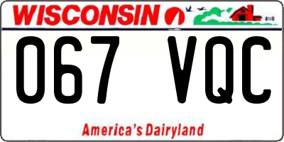 WI license plate 067VQC