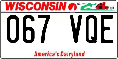 WI license plate 067VQE