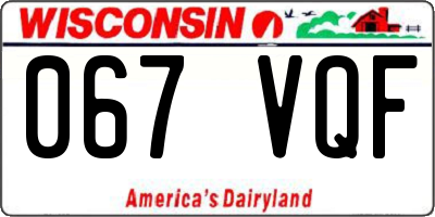 WI license plate 067VQF