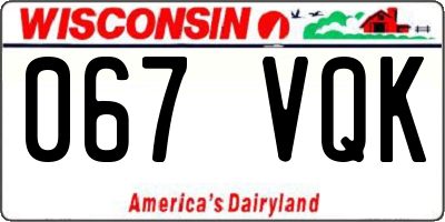 WI license plate 067VQK