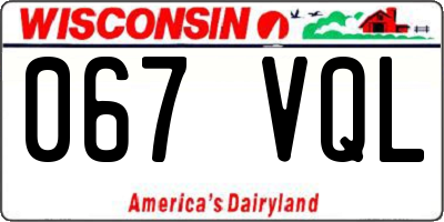WI license plate 067VQL
