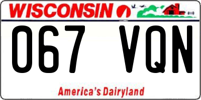 WI license plate 067VQN