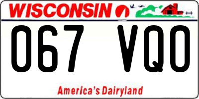 WI license plate 067VQO