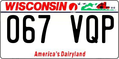 WI license plate 067VQP