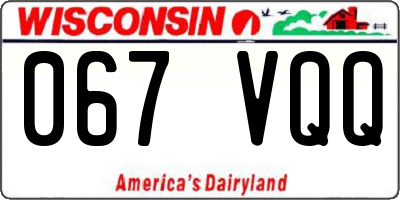 WI license plate 067VQQ