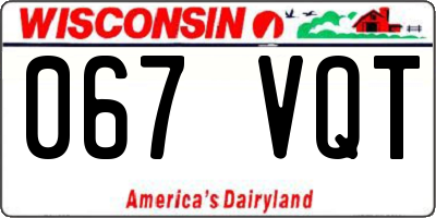WI license plate 067VQT