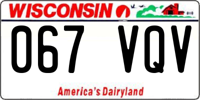 WI license plate 067VQV
