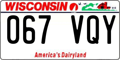 WI license plate 067VQY