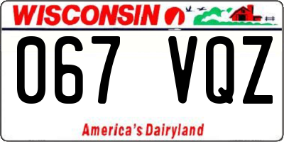 WI license plate 067VQZ