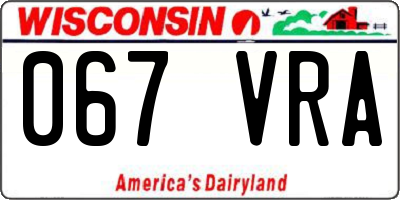 WI license plate 067VRA