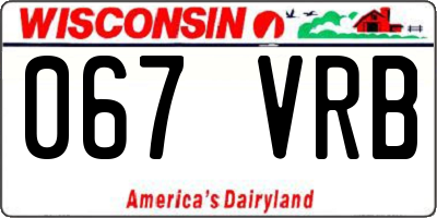 WI license plate 067VRB