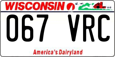 WI license plate 067VRC