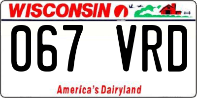 WI license plate 067VRD