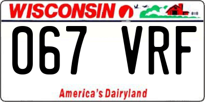 WI license plate 067VRF