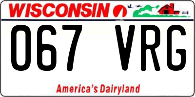 WI license plate 067VRG