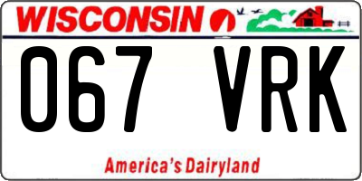 WI license plate 067VRK