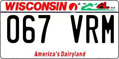 WI license plate 067VRM