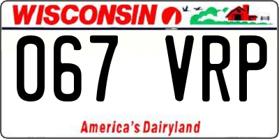 WI license plate 067VRP