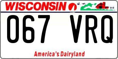 WI license plate 067VRQ
