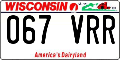 WI license plate 067VRR