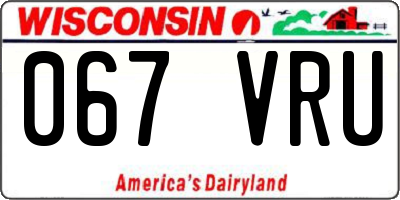 WI license plate 067VRU