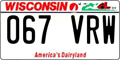 WI license plate 067VRW